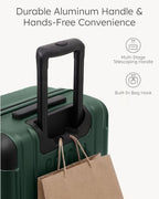 Luggage Set Light and Durable Hardshell (Dark Green2.0 / 3-Piece Set (20/24/28))