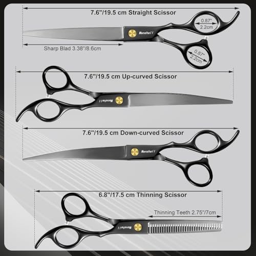 Professional Dog Grooming Scissors Set (Black)