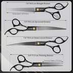 Professional Dog Grooming Scissors Set (Black)