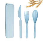 Reusable Travel Utensils Set with Case (1 Sets - Blue)