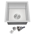 15 x 15 Inch Undermount Kitchen Sink 18 Gauge 304 Stainless Steel (Brushed / D15"xW15"xH8")