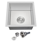 15 x 15 Inch Undermount Kitchen Sink 18 Gauge 304 Stainless Steel (Brushed / D15"xW15"xH8")
