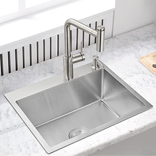 23 Inch Drop In Kitchen Sink (L 23"×W 18"×H 9" / Brushed)