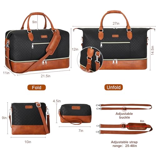 Weekender Bag for Women (Large / 4-Black)