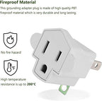 8 Pack ETL Listed 3 Prong to 2 Prong Adapter Converter (8 Pack / A-Ivory White)