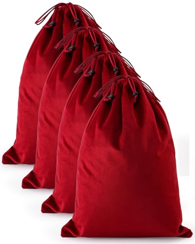 4 Pcs Shoe Bags for Travel (Rio Red / 17.3"x12.6")
