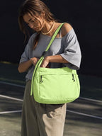 20L Crossbody Tote Bag Large Capacity Lightweight Hobo Shoulder Sling Bags for Gym Shopping Beach Travel (Shadow Lime)