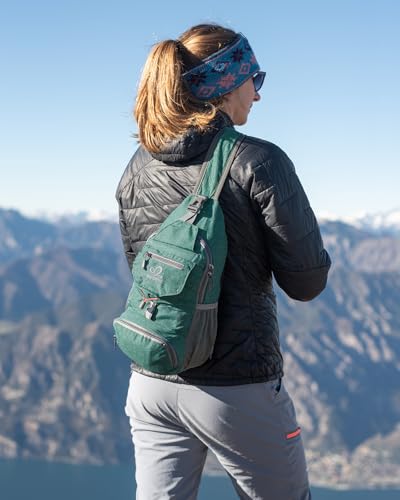 Packable Small Crossbody Sling Backpack Shoulder Chest Bag Daypack for Hiking Traveling (Turquoise)