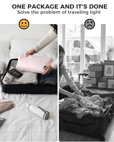 Compression Travel Laundry Bag for Dirty Clothes (Pink / Large)