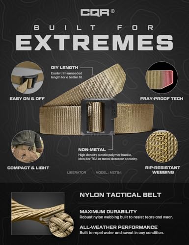 Tactical Belt (2pack Dura Nylon Black/Khaki / Medium)