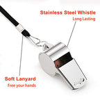 Whistle Stainless Steel Whistle with Lanyard (Silver C)