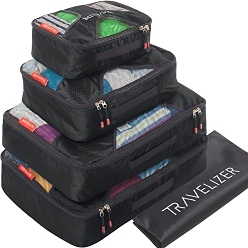 Travel Packing Cubes 5 pcs Luggage Organizer Set for Bag & Suitcase (Anthracite)