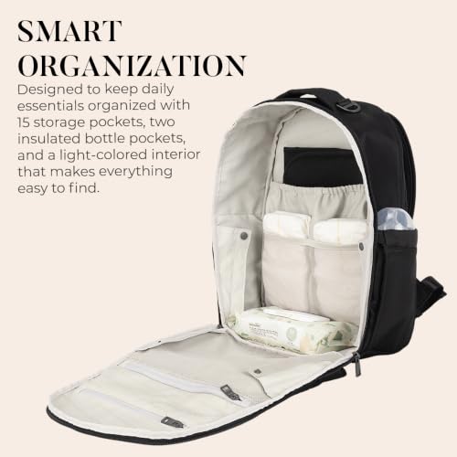 Classic Diaper Backpack Machine Washable Baby Travel Bag (Black Out)