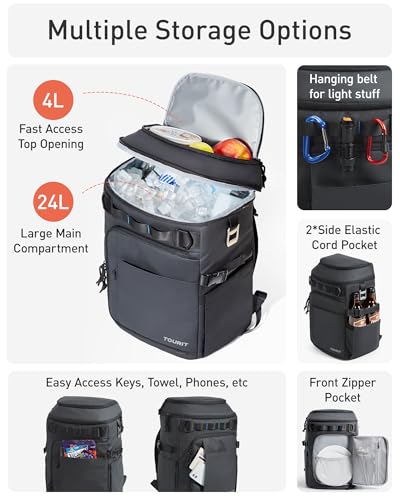 38 Cans Backpack Cooler with 2 Insulated Compartments (Slate Blue)