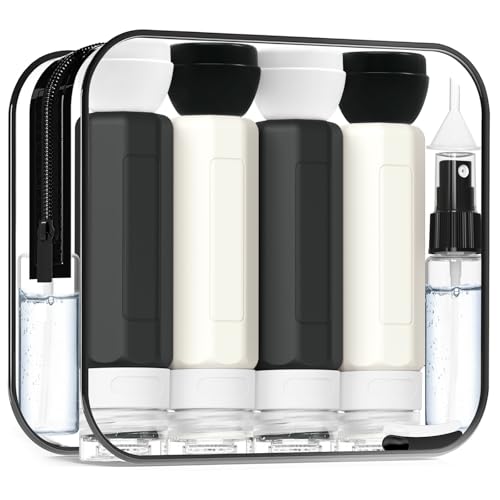 Travel Bottles for Toiletries 3oz (17Pack / Black&White)