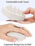 2 Pack Scalp Massager Hair Growth Scrubber for Dandruff Removal (Light Green & Beige)