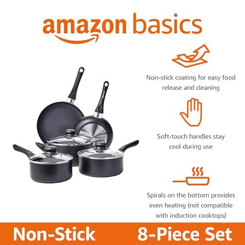 Non Stick Pots & Pans Set (8 Piece Set, Pots & Pans)