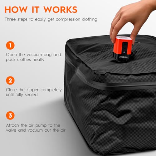43L Max Capacity Vacuum Compression Bag with Wireless Pump (1PC+Pump (No Tracker))