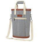 2 Bottle Wine Bag Carrier Insulated Leakproof Wine Cooler Navy Stripes (Navy Stripes)