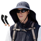 Outdoor Sun Hat for Men Women (1pack-darkgrey/Arm Sleeves)