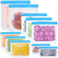 Reusable Silicone Food Storage Bags (Blue (2 Snack + 3 Medium + 3 Large + 2 Extra Large))