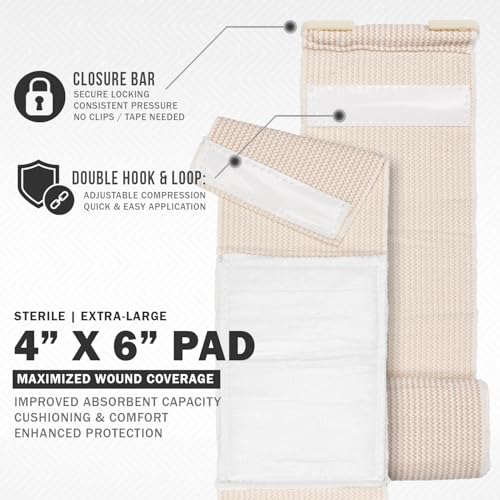 Mini 4 x 6 Inch Emergency Bandage Compression Trauma Pressure Wound Dressing Sterile Vacuum