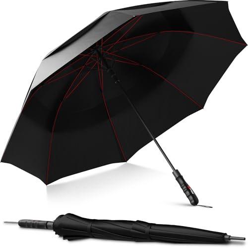 Windproof Travel Umbrellas for Rain (Black)