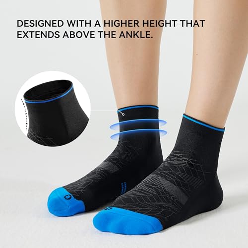 Ankle Compression Running Athletic Socks for Men Women (Small-Medium / Black Mixed (5 Pairs))