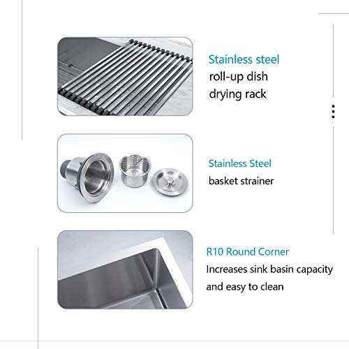33 Inch Farmhouse Sink Double Bowl 60 (Stainless Steel / 33''x21''-60/40)