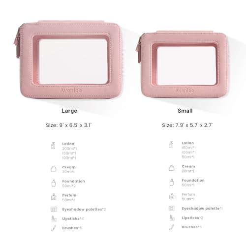 Clear Makeup Bag Organizer Set (Pink / Double Style)