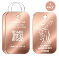 2 Pack Smart QR Code Luggage Tags (Rose-gold)