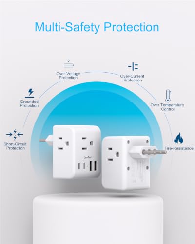 2 Pack US to Italy Travel Plug Adapter