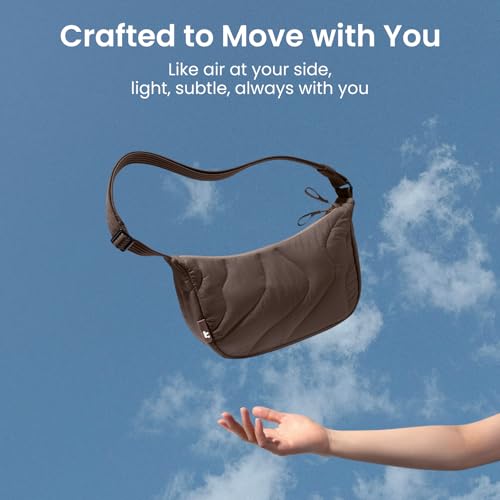 3.5L Puffer Crossbody Bag for Women Trendy (Brown-s)