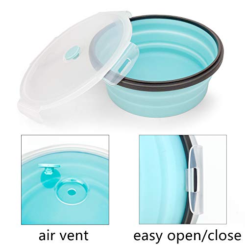 1200ml Large Collapsible Meal Prep Containers (blue)
