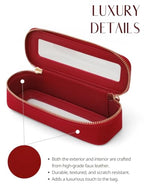 Clear Makeup Bag Travel Cosmetic Case Clear Toiletry Bag with Zipper Traveling Make Up Case Makeup Brush (Red / Minimalist)