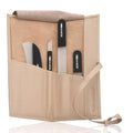 Czech Black Crystal Glass Nail File Set (4-Pc: Nail File, Travel File, Moon File / Beige Leather Roll)
