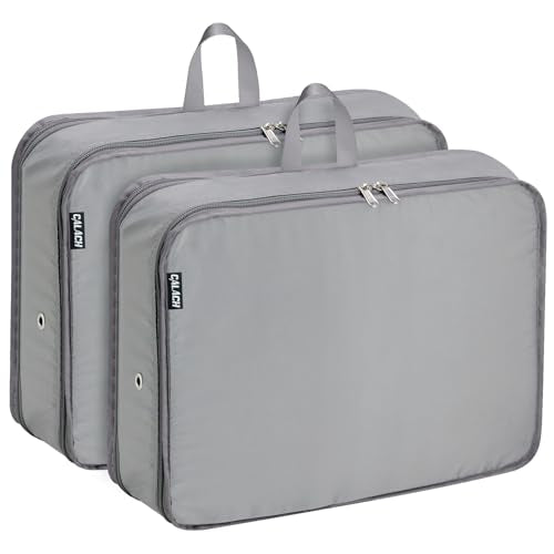 Packing Cubes for Travel Packing Organizers Compression Travel Cubes (Grey / Large)
