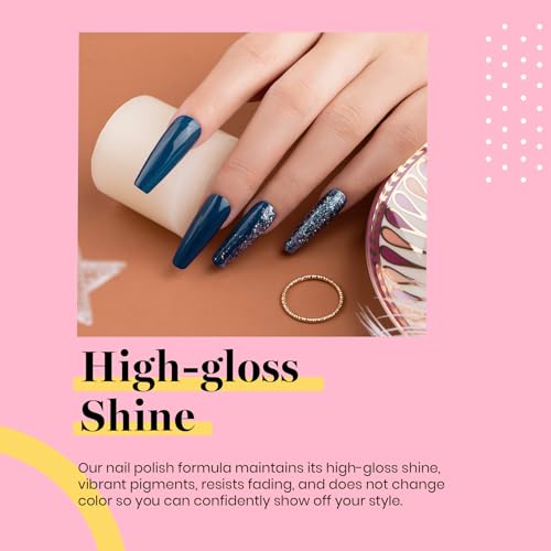 Beetles Dark Teal Gel Nail Polish (H - Creme Green | Navy Blue)