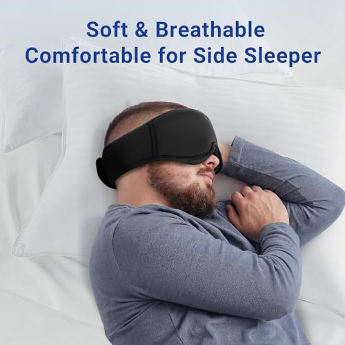 Bamboo Cotton Sleep Mask with Bluetooth Headphones (Black)