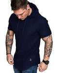 Mens Fashion Hoodies Sport Pullover Solid Color Shirt Workout Lightweight Tops Navy (Medium / Navy1)