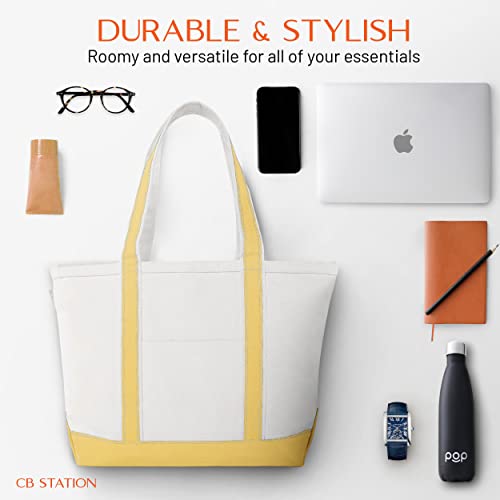 Medium Classic Canvas Tote Bag for Women (Yellow)