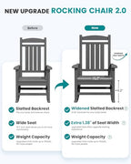 Outdoor Rocking Chair Set of 2 (Dark Gray / 2 Packs)