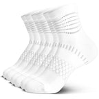 Ankle Compression Socks Women Men Plantar Fasciitis Relief 3 Pairs (Medium / White(3 Pairs))