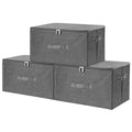 Fabric Storage Bins with Zipper Lids (Gray / Large (Pack of 3))