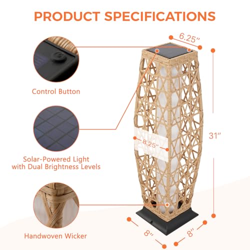 Outdoor Floor Lamp Solar Lantern (1 PC Large / Cindy Natural)