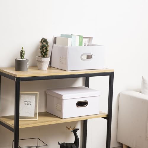Collapsible Storage Box with Lid [3 (White / Small(3-Pack))