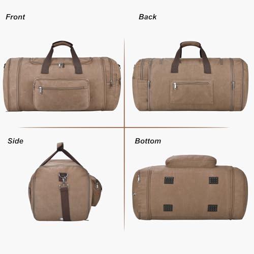 60L Canvas Duffle Bag for Men (Coffee / 60L)