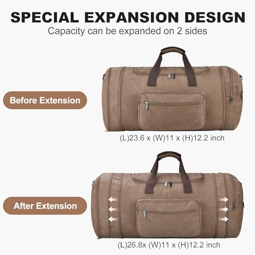 60L Canvas Duffle Bag for Men (Coffee / 60L)