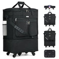 Expandable Luggage Bags for Travel Collapsible Suitcase with Wheels (Black)
