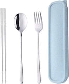 Portable Travel Flatware 3PCS Spoon Fork Chopsticks Set 18/10 Stainless Steel by DOBUYOO